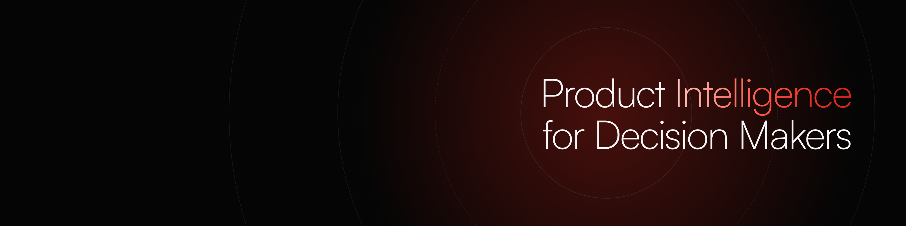 LinkedIn banner: Product Intelligence for Decision Makers, dark